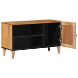 TV Cabinet with Door Natural 80 x 33 x 46 cm Solid Mango Wood 4018275