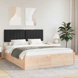 Bed Frame with Upholstered Headboard Black 150 x 200 cm 3398226