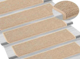 Stair Mats 15 pcs 65x21x4 cm Light Beige Rectangular Edge 326909