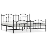 Metal Bed Frame without Mattress with Footboard Black 193x203cm 353463
