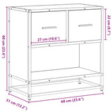 Bedside Cabinet Grey Sonoma 60x31x60 cm Engineered Wood and Metal 848697