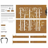 Garden Gate 100x100 cm Corten Steel Bamboo Design 153239