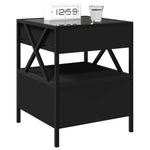 ZNTS Bedside Table with Infinity LED Black 40x40x51 cm 3284101