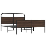 Metal Bed Frame without Mattress Brown Oak 150x200 cm King Size 3318708