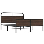 Metal Bed Frame without Mattress Brown Oak 160x200 cm 3318709