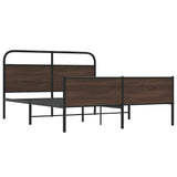 Metal Bed Frame without Mattress Brown Oak 160x200 cm 3318709