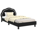 Children's Bed Frame with Headboard Black 90 x 190 cm Velvet 42010917