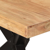 Dining Table Black 180x90x77 cm Solid Wood Acacia 351642