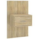 Bed Headboard with Cabinets Sonoma Oak Engineered Wood 3115726