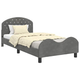 Children's Bed Frame with Headboard Dark Grey 90 x 200 cm 42011128
