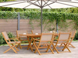 Folding Garden Chairs 6 pcs Taupe Fabric and Solid Wood 3214581