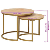 Nesting Coffee Tables 2 pcs Brown Solid Mango Wood and Steel 4104643