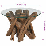 ZNTS Coffee Table Solid Teak Driftwood 60 cm 243473