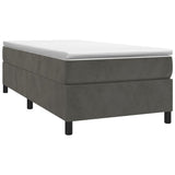 Box Spring Bed Frame Dark Grey Twin XL Velvet 3121148