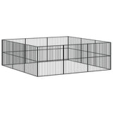 Dog Playpen 12 Panels Black Galvanised Steel 3209554