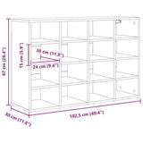 Shoe Cabinet 103 x 30 x 67 cm Engineered Wood White 808729