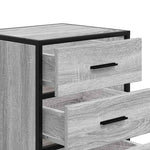 ZNTS Bedside Cabinet Grey Sonoma 40x34.5x60 cm Engineered Wood and Metal 848722