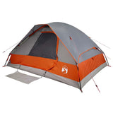 Family Tent Dome 6-Person Grey and Orange Waterproof 94783