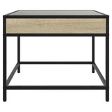 ZNTS Coffee Table with Infinity LED Sonoma Oak 50x50x41 cm 847678