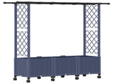 Raised Bed with Trellis and Roof Grey 162.5 x 40 x 142 cm PP 3423118