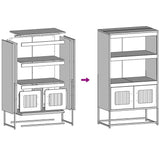 ZNTS Highboard White 68x39x123 cm Steel 853373