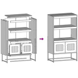 Highboard White 68x39x123 cm Steel 853373