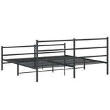 Metal Bed Frame without Mattress with Footboard Black 183x213cm 355388