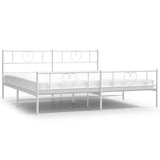 Metal Bed Frame without Mattress with Footboard White 180x200cm 355534
