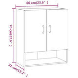 Wall Cabinet White 60x31x70 cm Engineered Wood 812879