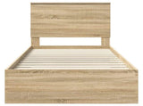 Bed Frame with Headboard Sonoma Oak 90 x 200 cm Engineered Wood 3411352