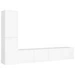 4 Piece TV Cabinet Set White Engineered Wood 3078674