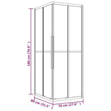 ZNTS Shower Cabin Frosted ESG 80x70x180 cm Black 151860