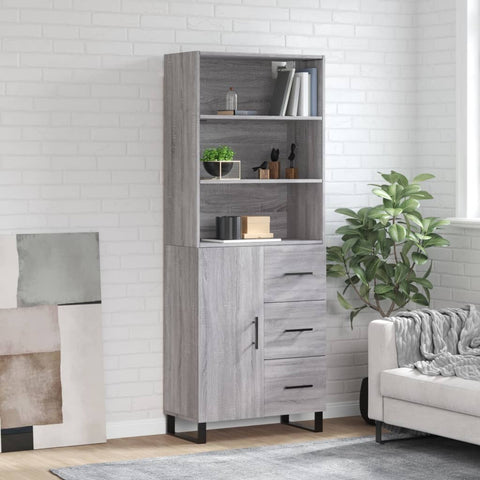 Highboard Grey Sonoma 69.5x34x180 cm Engineered Wood 3189475