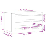 ZNTS Coffee Table White 100x50x50 cm Engineered Wood 848346