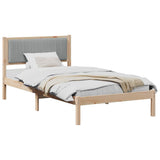 Bed Frame with Upholstered Headboard Light Grey 100 x 200 cm 878279
