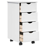 Desk Cabinet Set 2 pcs White Solid Pine Wood 3438771