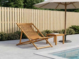 Deck Chair 3 Position Solid Eucalyptus Wood Natural 42024926
