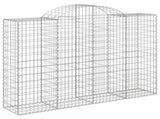 Arched Gabion Baskets 5 pcs 200x50x140/160 cm Galvanised Iron 3146365