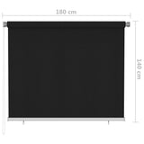 Outdoor Roller Blind 180x140 cm Black 312945