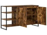Side Cabinet Smoke Oak 96.5 x 30 x 75 cm Engineered Wood 886614