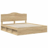 Bed Frame with Headboard Sonoma 180 x 200 cm Solid Pine Wood 3413274