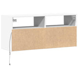 TV Wall Cabinet with LED Lights White 100x31x45 cm 852334