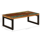 Coffee Table 100x50x35 cm Solid Reclaimed Wood and Steel 247338