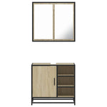 ZNTS 2 Piece Bathroom Furniture Set Sonoma Oak Engineered Wood 3300906