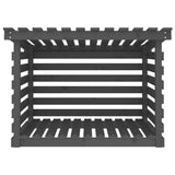 Firewood Rack Grey 108x73x79 cm Solid Wood Pine 822229