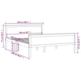 Bed Frame without Mattress Solid Wood Pine 160x200 cm 322178