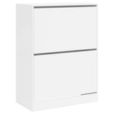 Shoe Cabinet with 2 Flip-Drawers White 80x42x108 cm 3214399