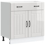 Kitchen Base Cabinet Lucca High Gloss White Engineered Wood 853739
