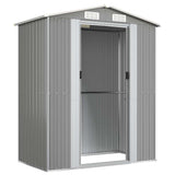 Garden Shed Light Grey 192x108x223 cm Galvanised Steel 319269