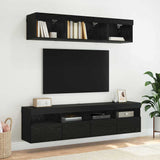 TV Wall Cabinet Black Oak 80 x 30 x 40 cm Engineered Wood 882981